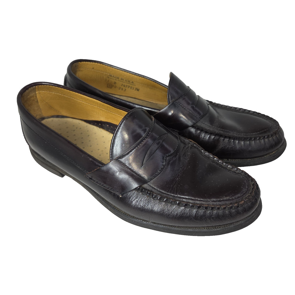 G.H. Bass Weejuns Logan Originals Burgundy Leather Loafers Mens Sz 11 D Preppy